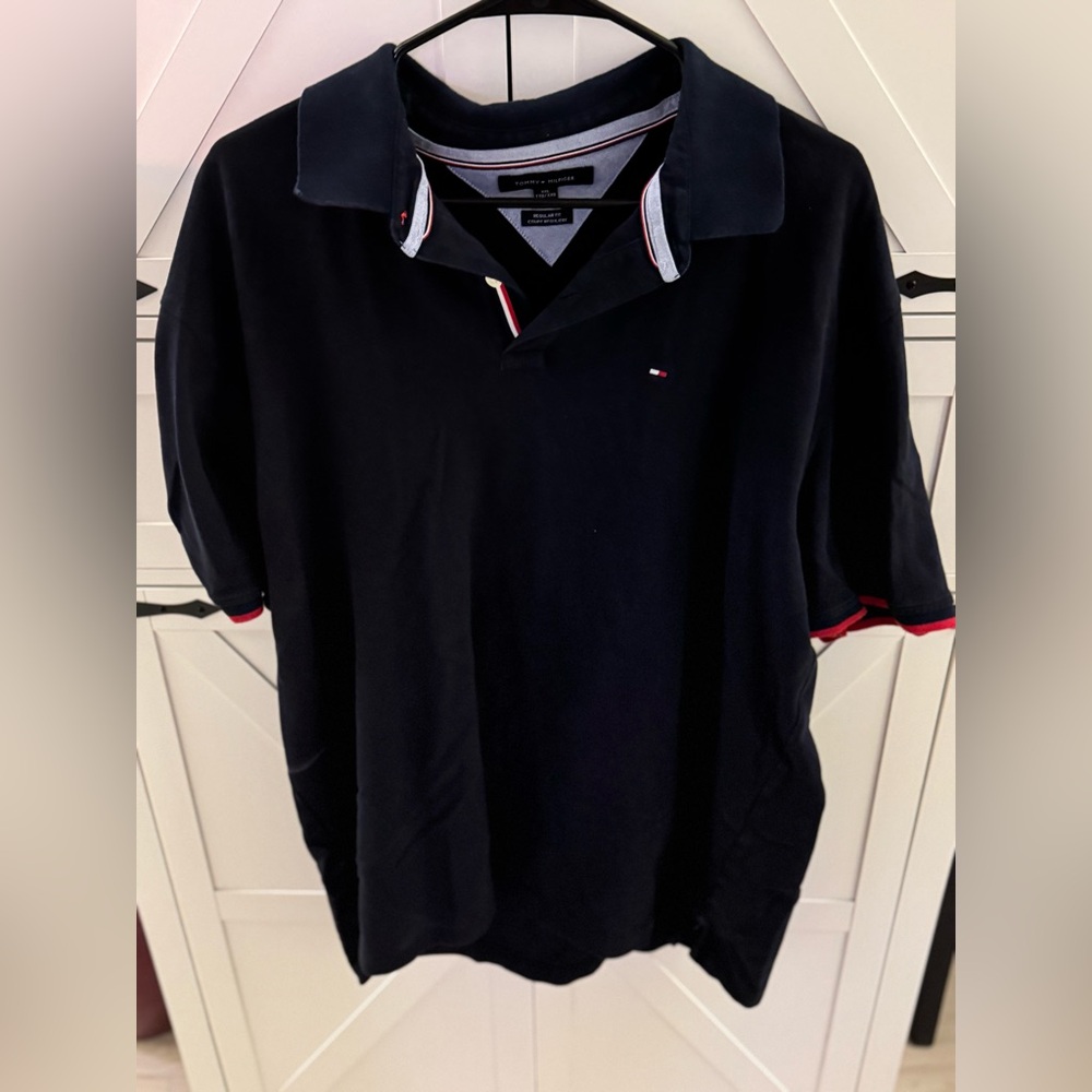 Tommy Hilfiger Men's Navy Polo Shirt - XXL